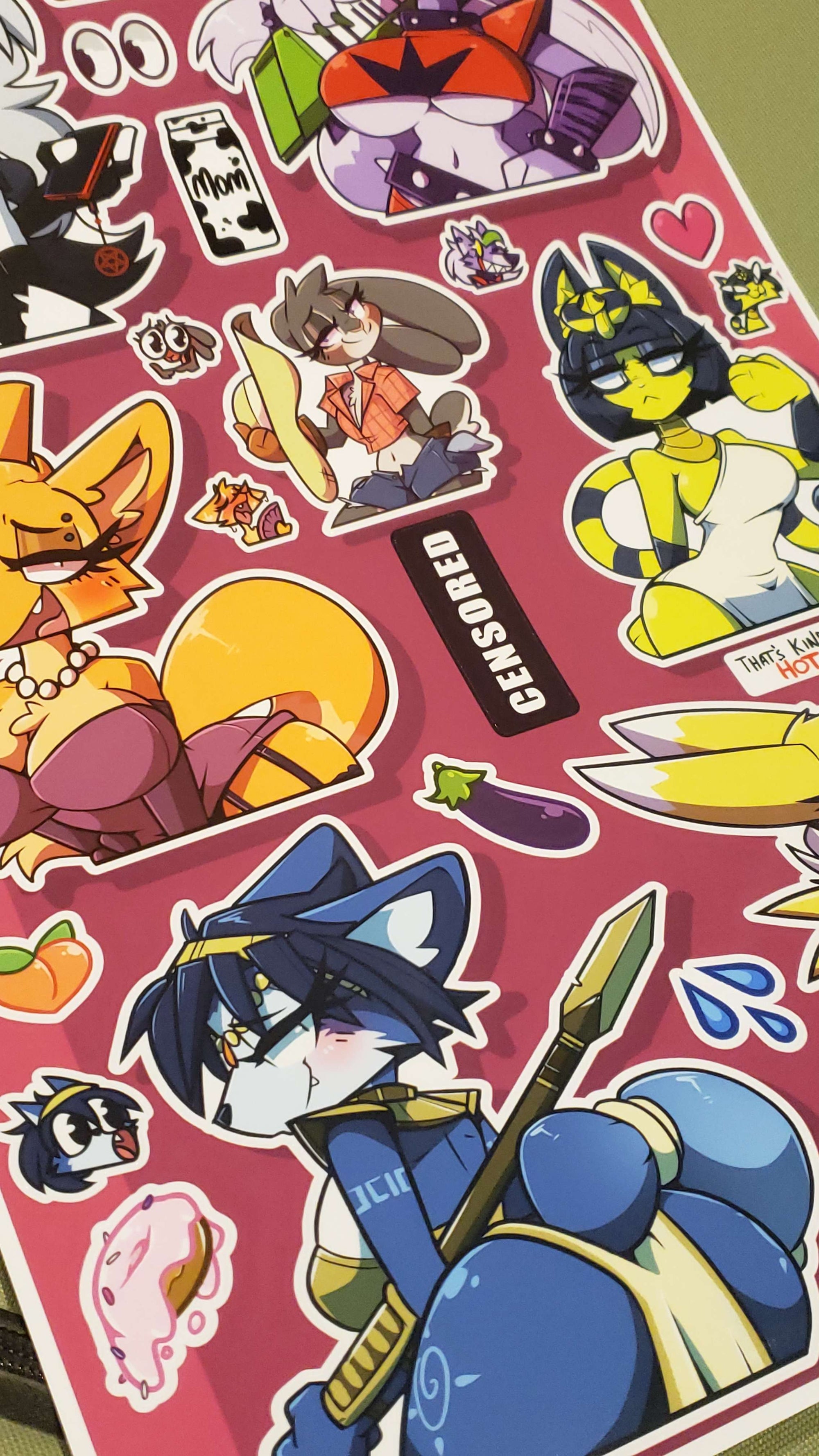 'FURRY WAIFUS 1' JUMBO 11x17in Sticker Sheet