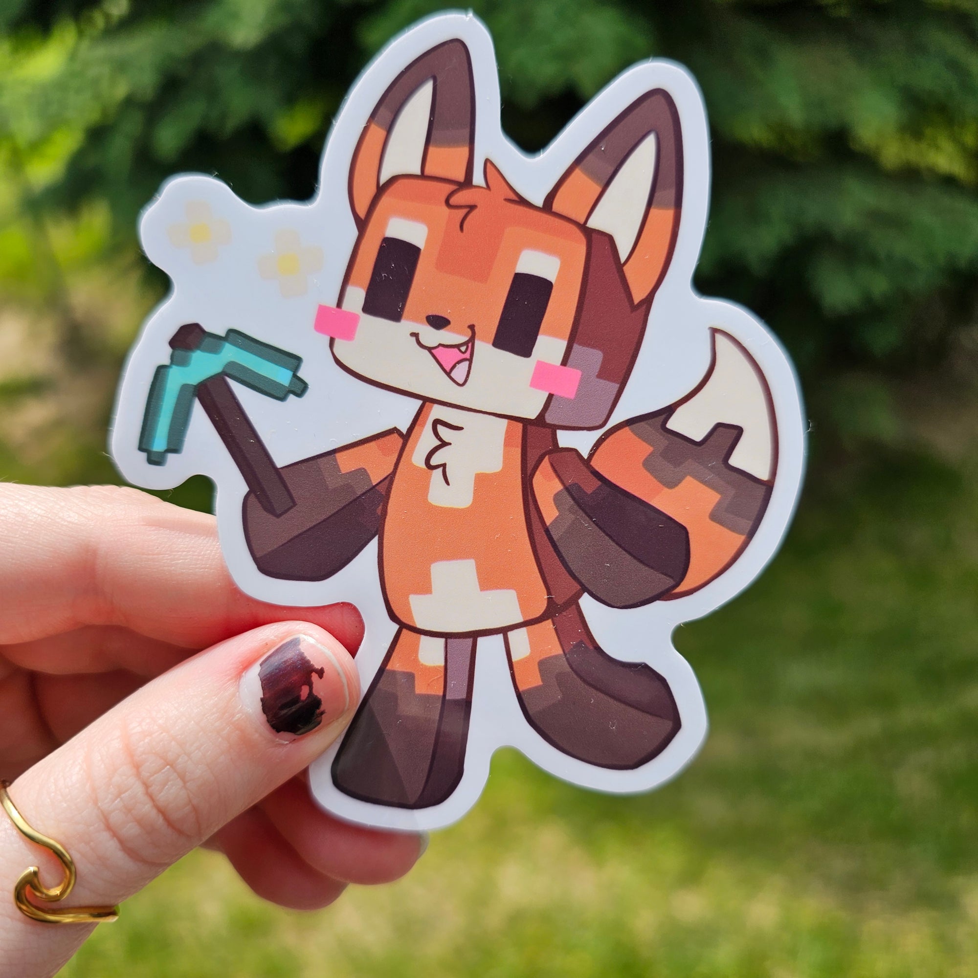 Blocky Fox Sticker