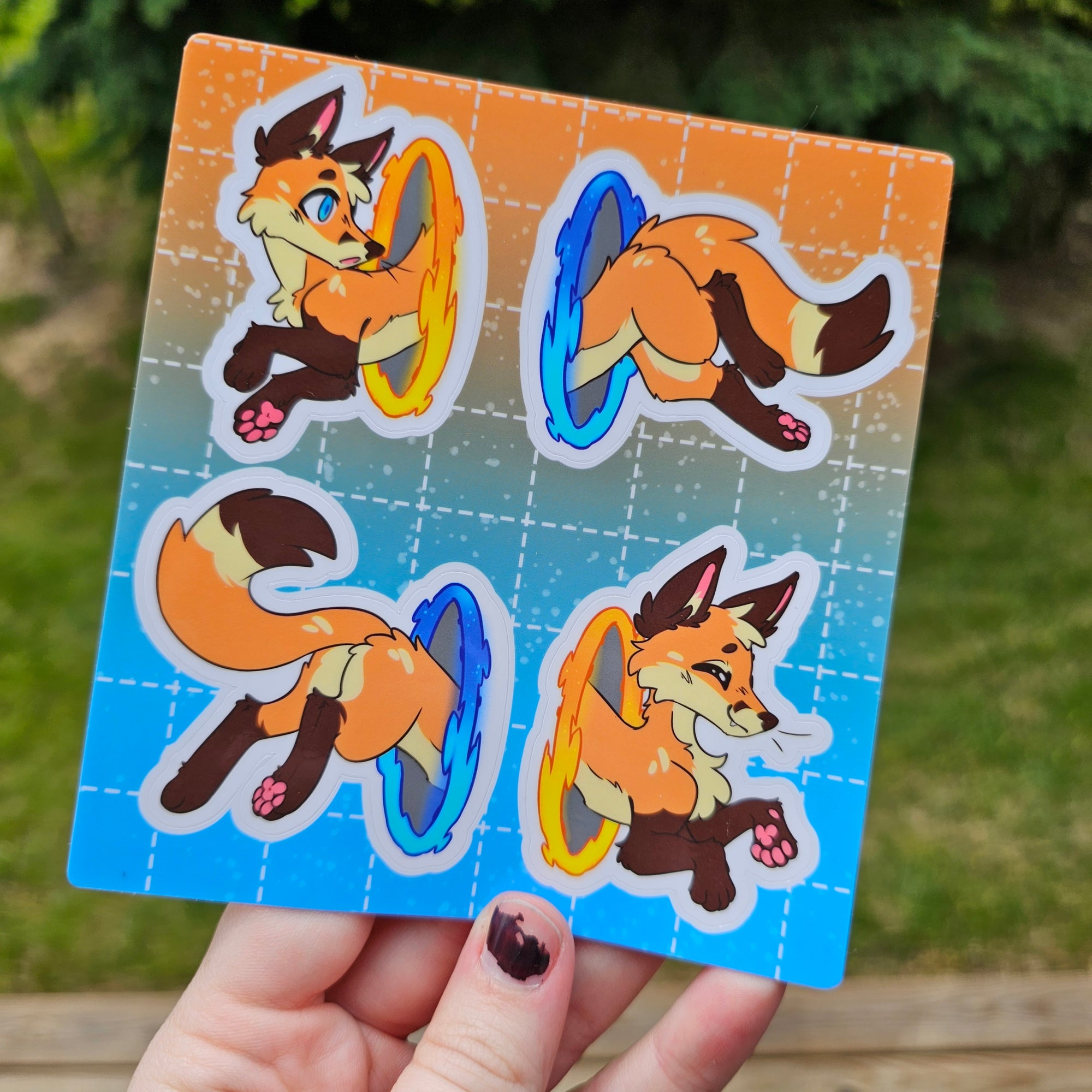 Portal Fox sticker sheet – The Prize Counter