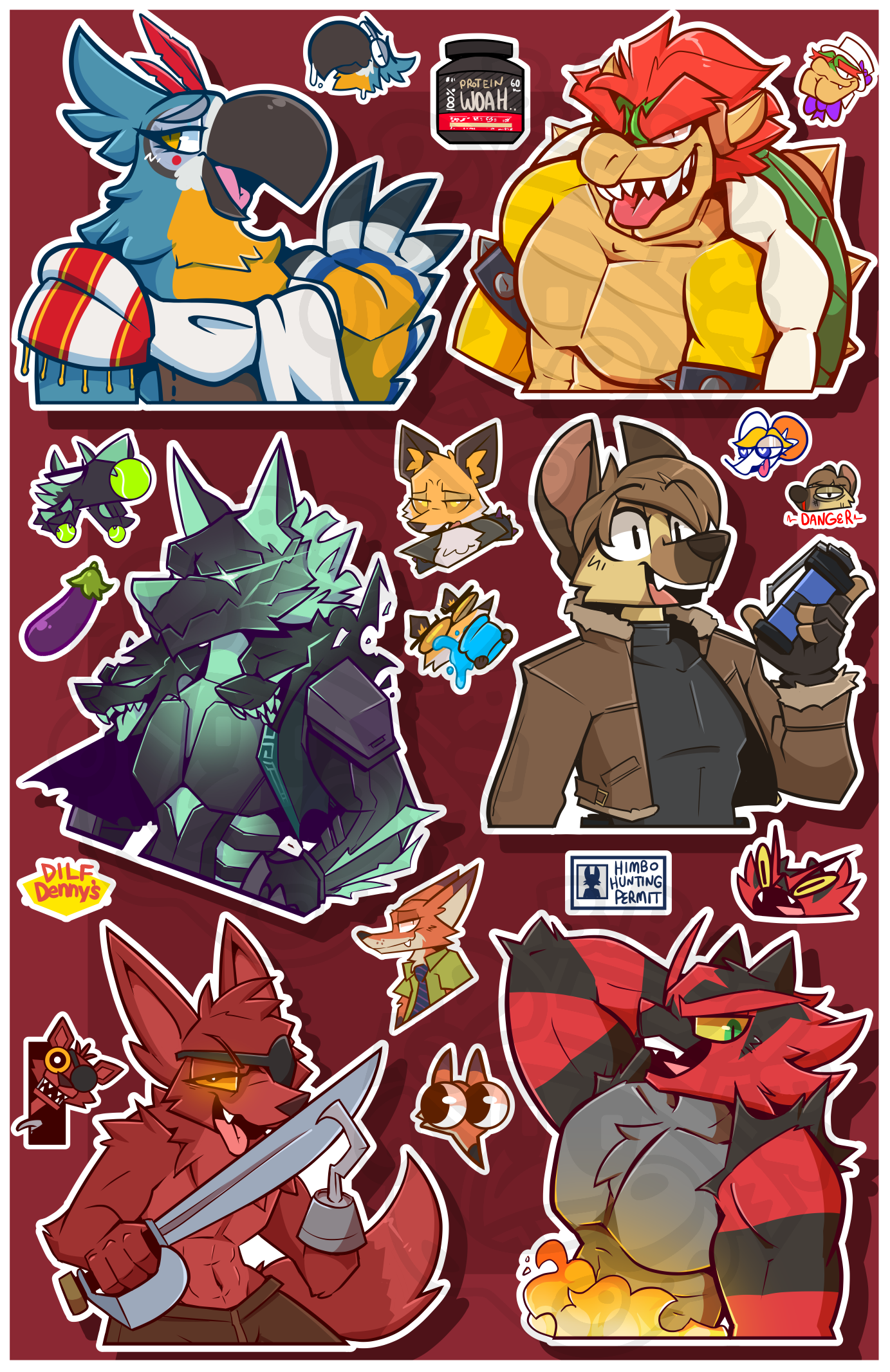 'BOY'S NIGHT' JUMBO 11x17in Sticker Sheet