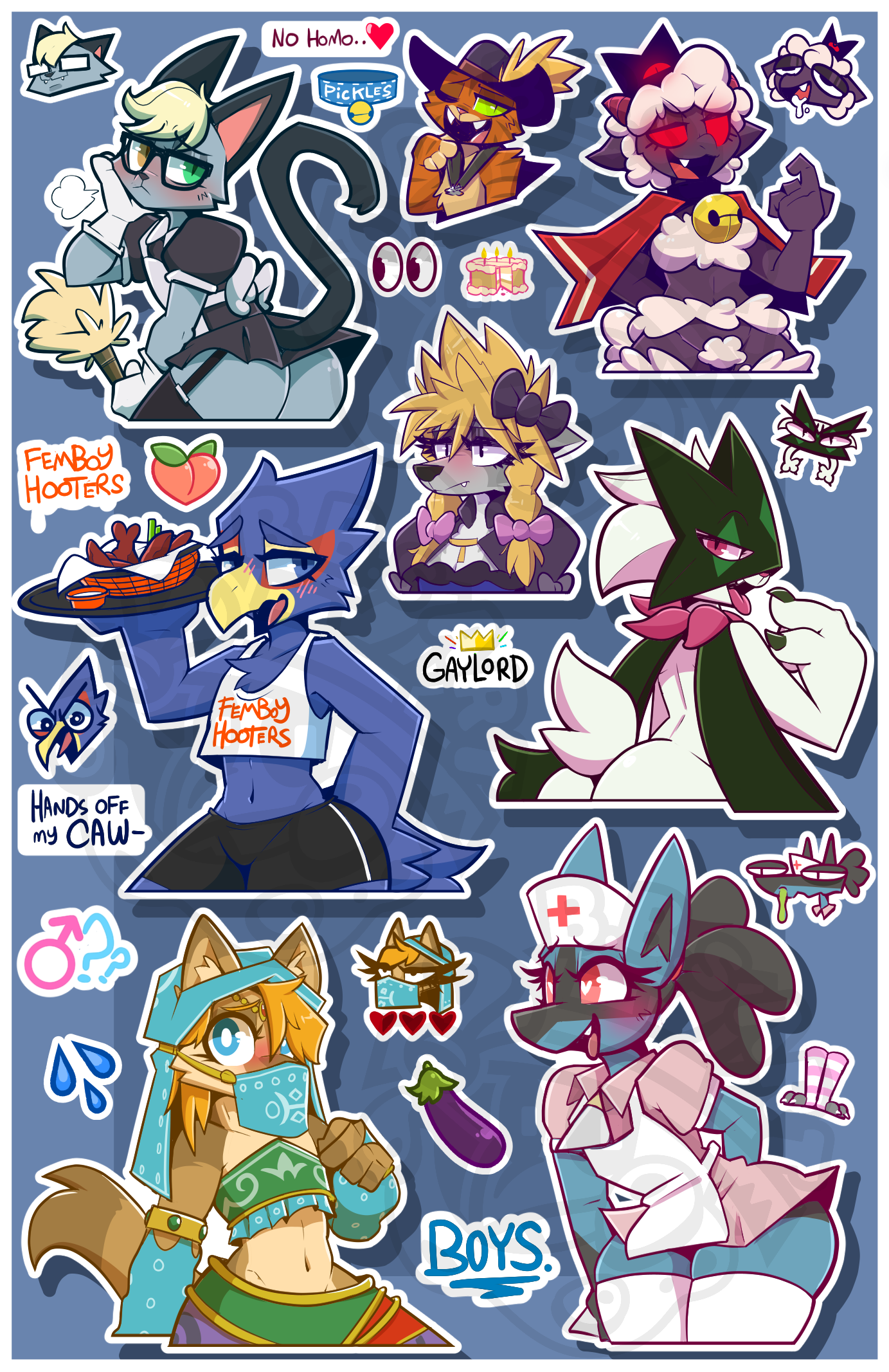 'FEMBOYS' JUMBO 11x17in Sticker Sheet