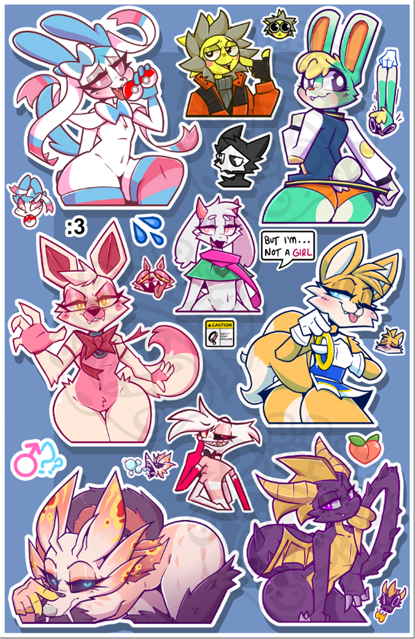 'FEMBOYS 2' JUMBO 11x17in Sticker Sheet