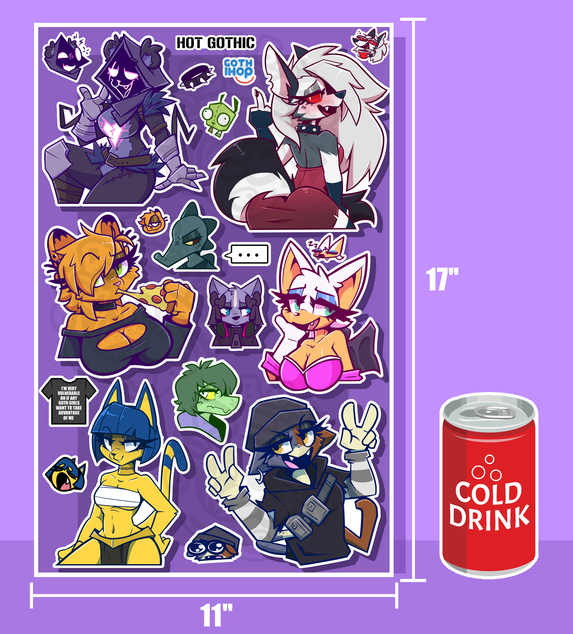 'GOTH GFS' JUMBO 11x17in Sticker Sheet
