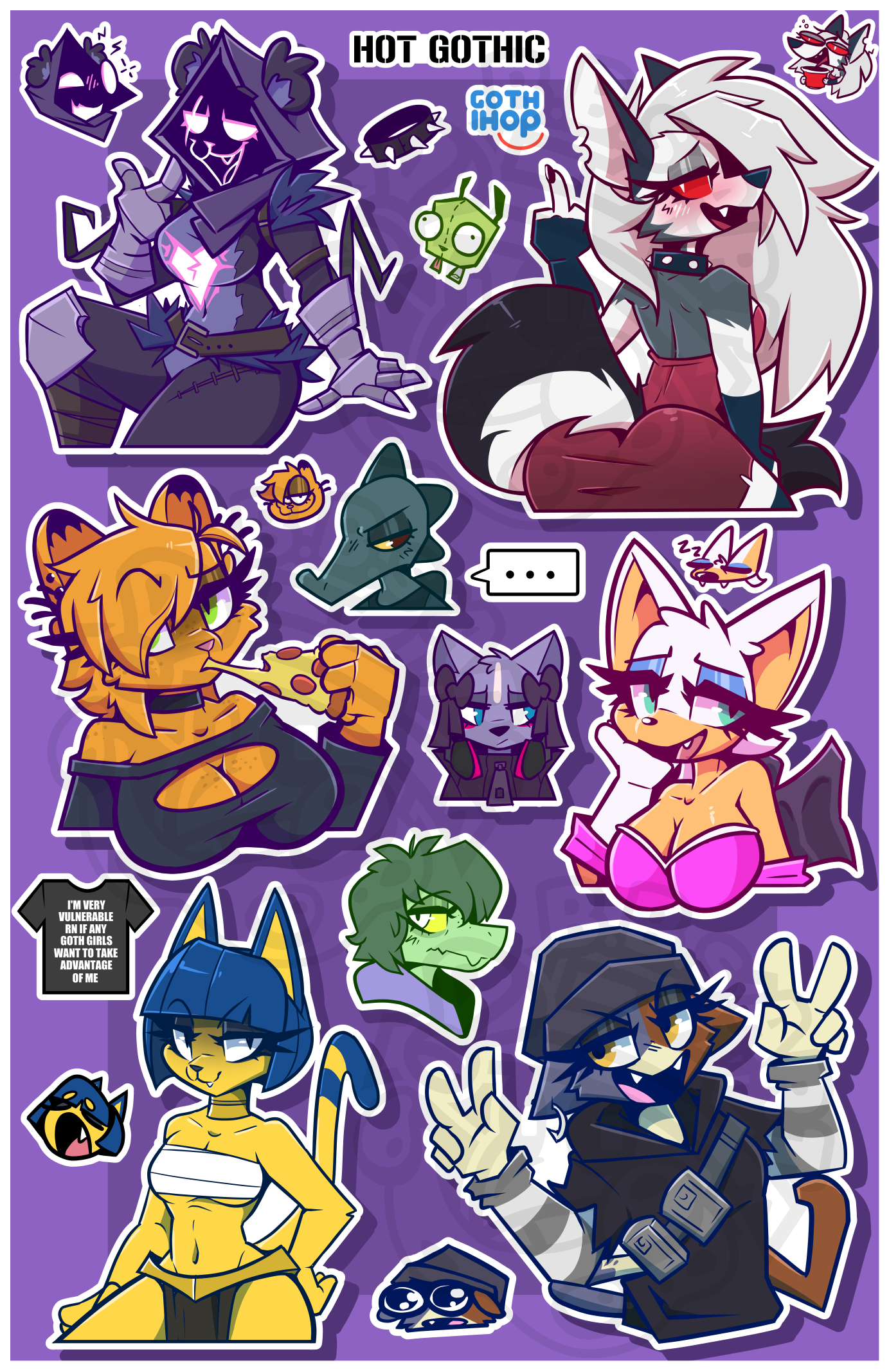 'GOTH GFS' JUMBO 11x17in Sticker Sheet