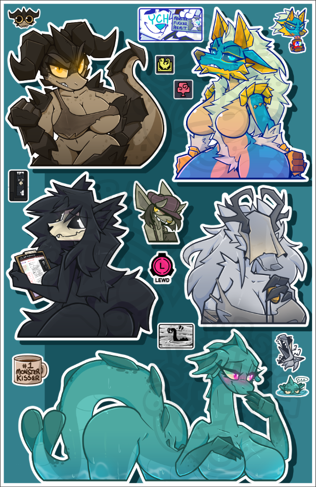 'MONSTER GIRLS' JUMBO 11x17in Sticker Sheet