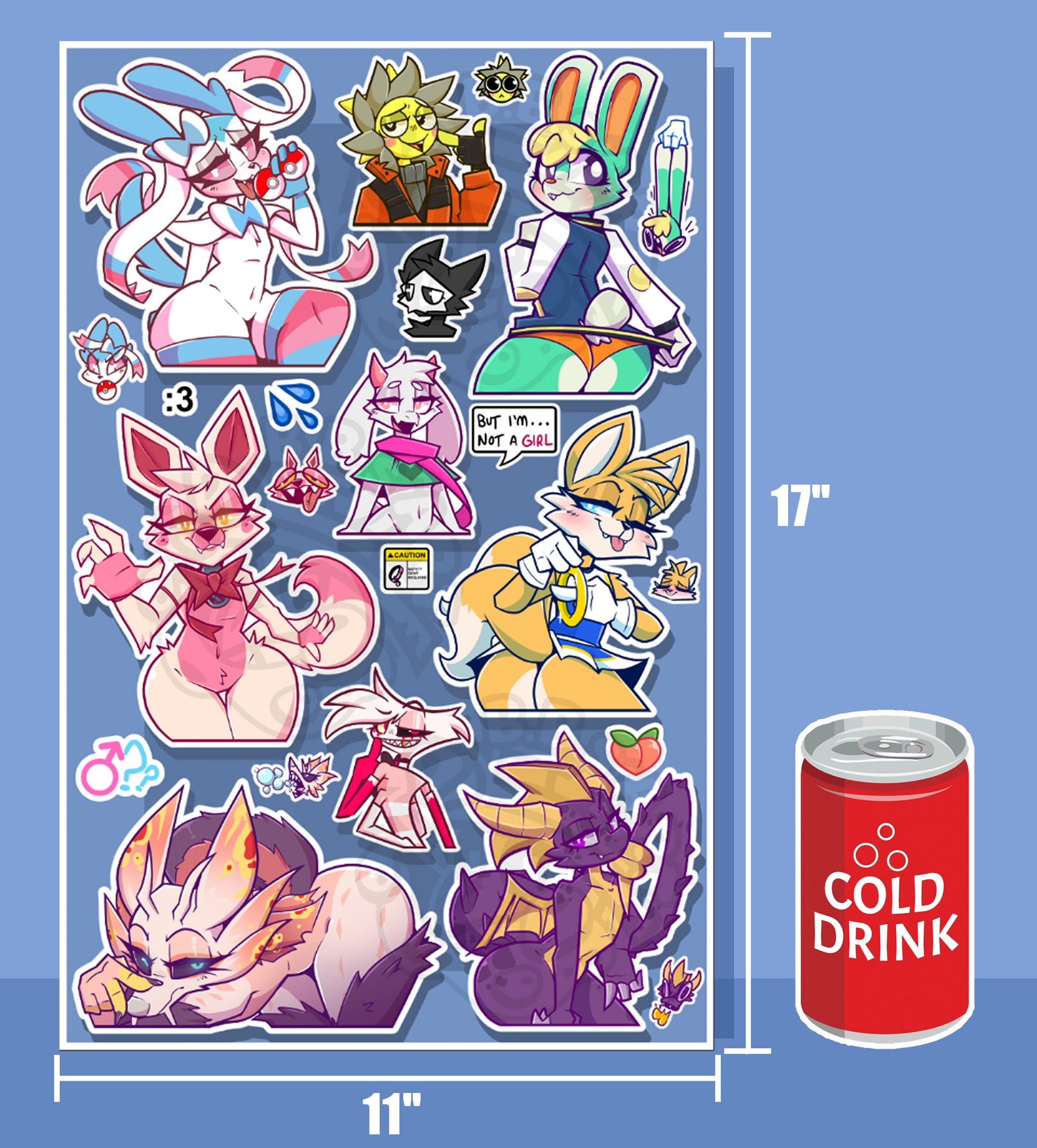 'FEMBOYS 2' JUMBO 11x17in Sticker Sheet