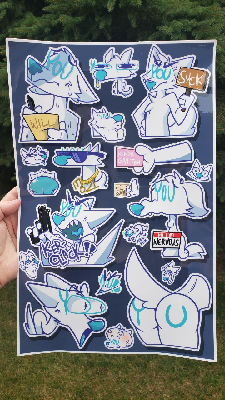'YCH DOG!' JUMBO 11x17in Sticker Sheet