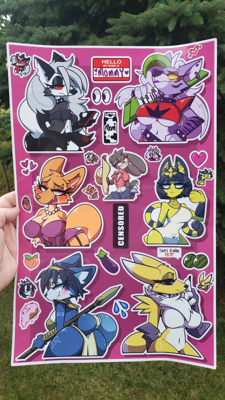 'FURRY WAIFUS 1' JUMBO 11x17in Sticker Sheet