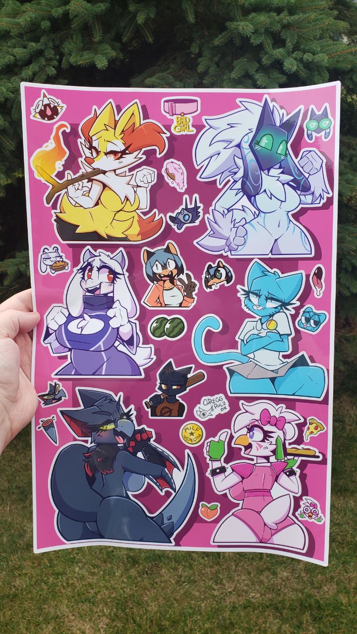 'FURRY WAIFUS 2' JUMBO 11x17in Sticker Sheet