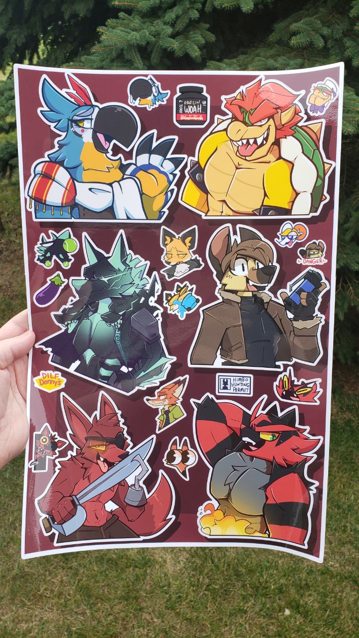 'BOY'S NIGHT' JUMBO 11x17in Sticker Sheet